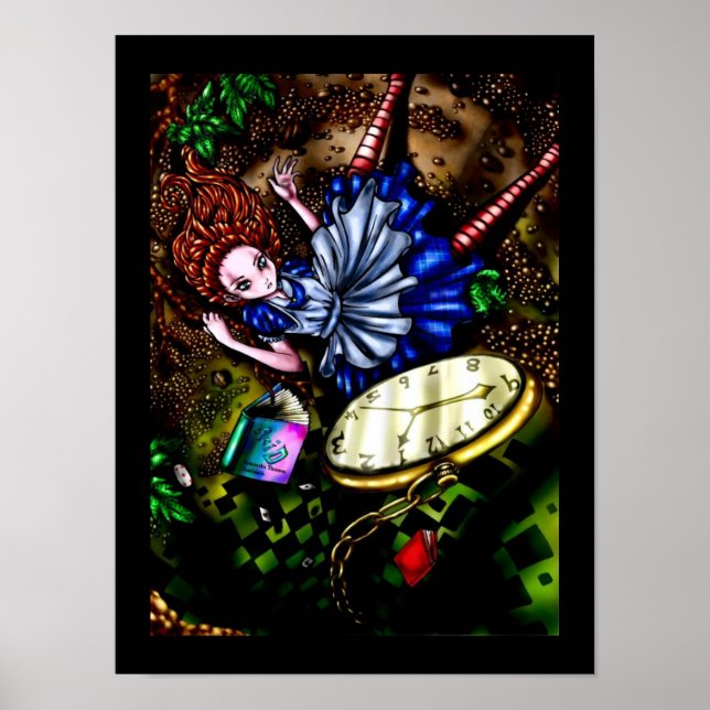 Alice Down Rabbit hole Poster (Frente)