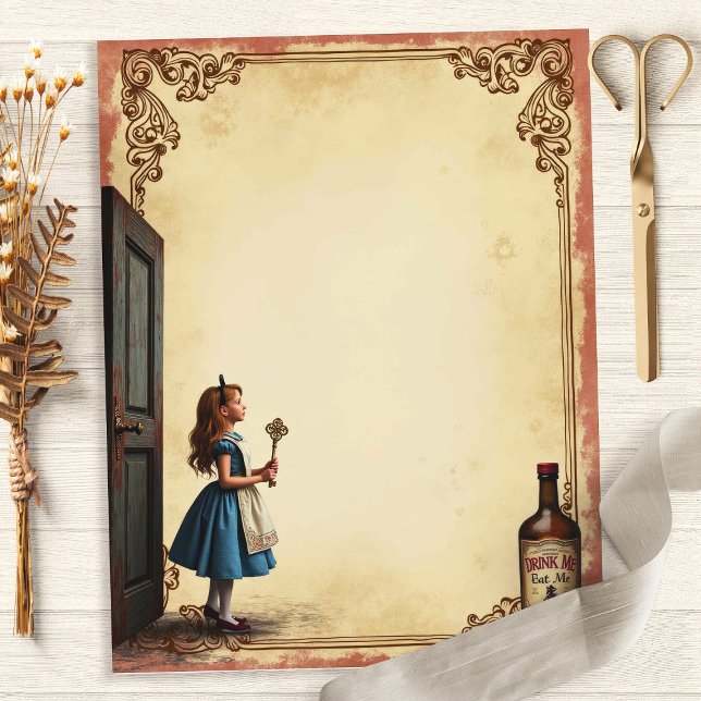 Alice e a Porta Bebam-me Papel de Scrapbook (Criador carregado)