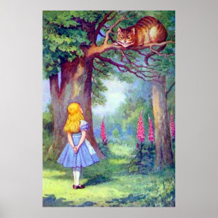 Alice e o Poster de Cheio de Gato de Cheshire
