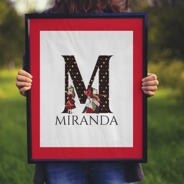 Alice e Rainha Ilustrada - Letra M Wall Impressão (Criador carregado)