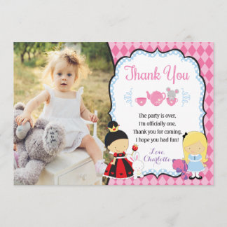 Alice em cartões de agradecimentos do aniversário