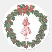 Alice em etiquetas do Natal da grinalda do país
