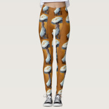 alice em leggings de ioga de cogumelo branco