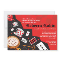 ALICE IN WONDERLAND Bat Mitzvah Convite