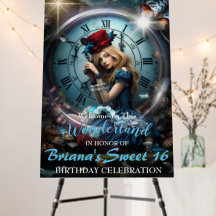 Alice In Wonderland Sweet 16 Sinal De Boas-Vindas
