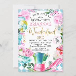 Alice Mad Hatter No Convite De Aniversário Da Mara