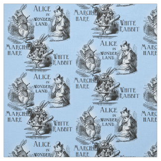 Alice no azul do tecido de matéria têxtil do país