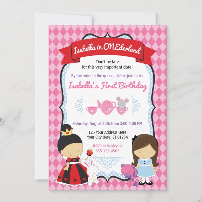 Alice no Convite de Aniversário do ONEderland (Frente)