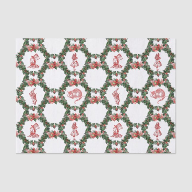 Alice no lenço de papel do Natal do país das (Frente )