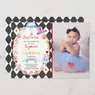 Alice No OneDerland Birthday - Convite Para Festa