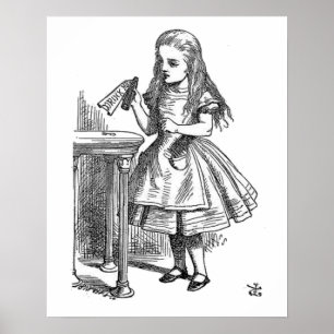 Alice no país das maravilhas bebe-me impressão d
