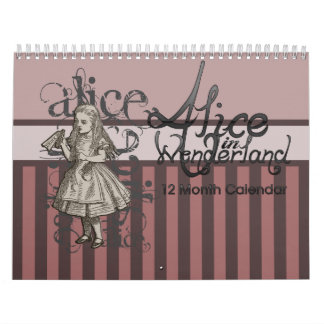 Alice no país das maravilhas calendário de 12