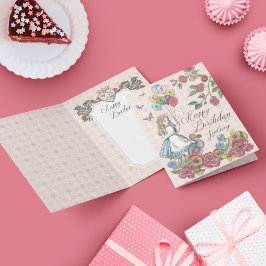 Alice no País das Maravilhas - Cartão de Aniversár