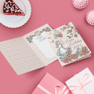 Alice no País das Maravilhas - Cartão de Aniversár