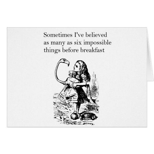 Alice no País das Maravilhas, Cartão "Seis Coisas  (Frente Horizontal)