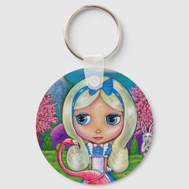 Alice no País das Maravilhas e Flamingo Chaveiro (Frente)