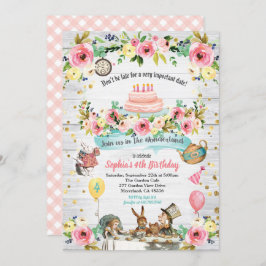 Alice no País das Maravilhas - ouro de convite par