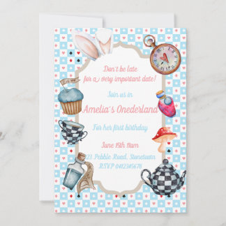 Alice no Primeiro Convite de Aniversário de Oneder