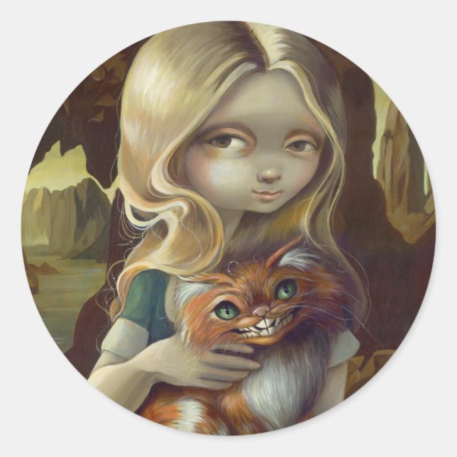 "Alice no retrato da Vinci" adesivo (Frente)