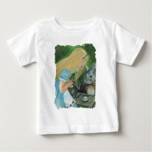 Alice no t-shirt longo da criança da Capa do paí