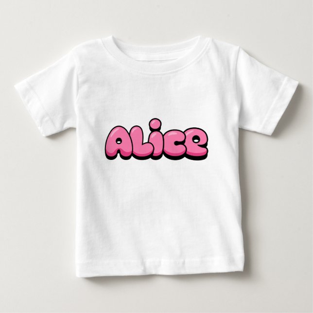 Alice Pink Baby T-Shirt (Frente)