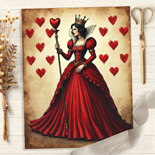 Alice Queen of Hearter Scrapbook Paper