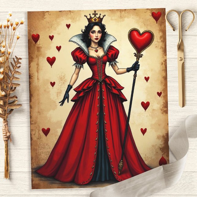 Alice Queen of Hearts Scrapbook Paper (Criador carregado)