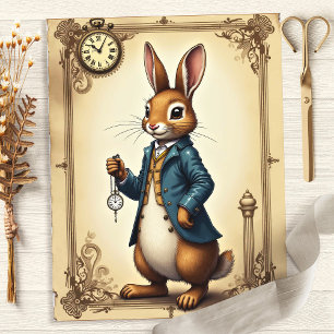 Alice Rabbit Retrato Scrapbook Paper