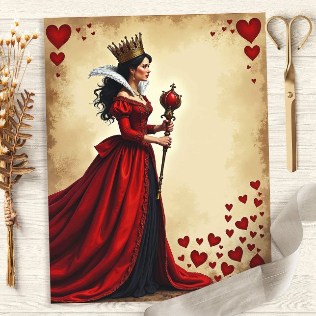 Alice Rainha de Copas Cetro Vermelho Papel de Scra (Criador carregado)