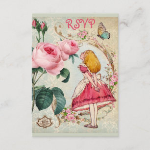 Alice Whimsical em Wonderland Collage RSVP