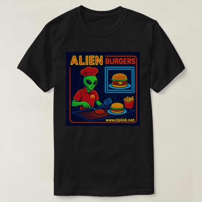 Alien Burgers - T-Shirt (Frente do Design)