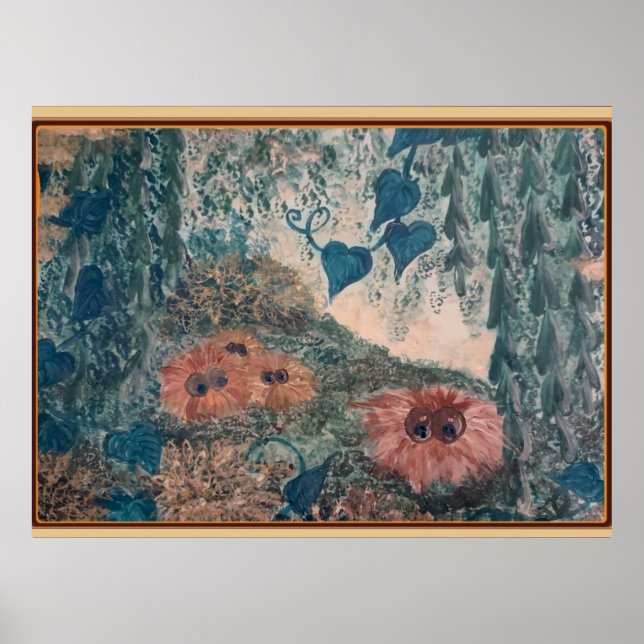 Alien Fuzz Balls Poster Print (Frente)