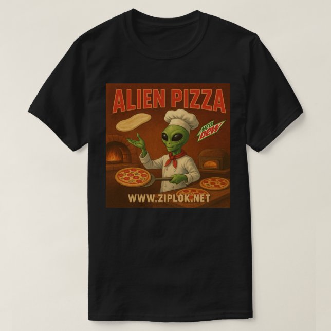Alien Pizza - T-Shirt (Frente do Design)