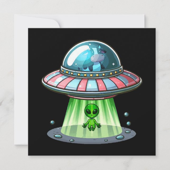 Alienígena Abduzindo Vaca (Frente)