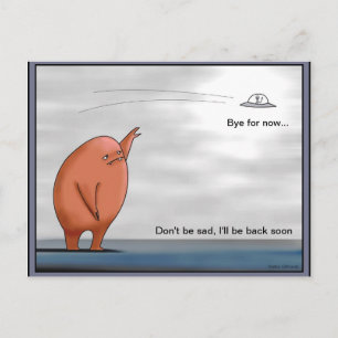 Alienígena acenando adeus - Cartão postal