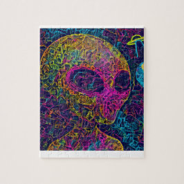 Alienígena artística projetada pela quebra-cabeça 