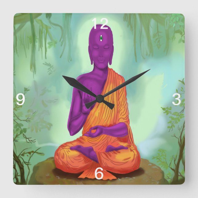 Alienígena Buda Meditação relógio (Frente)