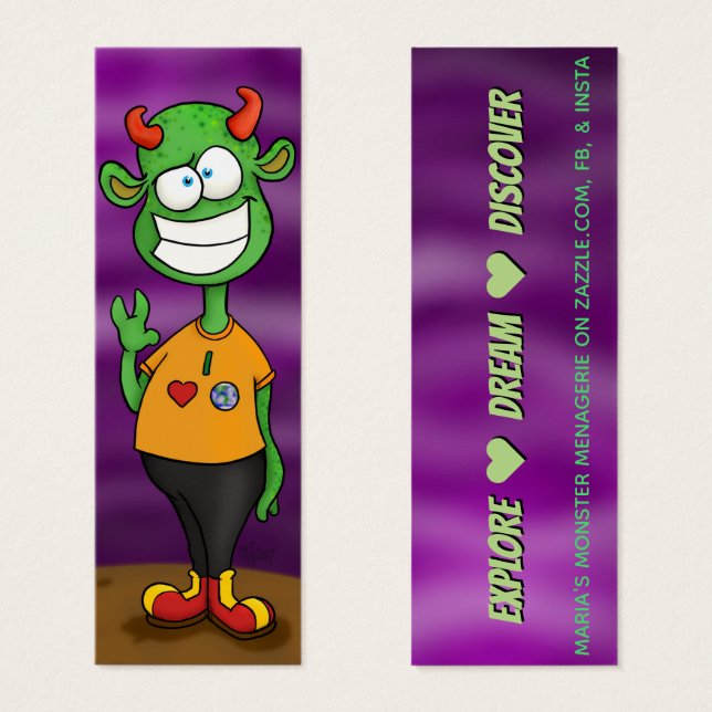 Alienígena c/aspas, cartão de felicidade (Frente & Verso)