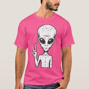 Alienígena com Camisa de Sinal de Paz