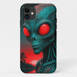 alienígena com tema iPhone 11 capa de telefone