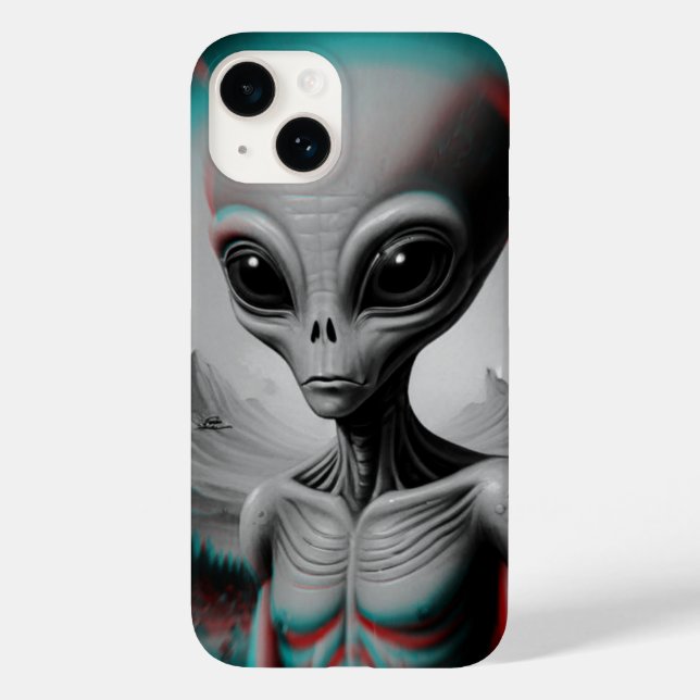 alienígena com tema iPhone 16 capa de telefone (Verso)