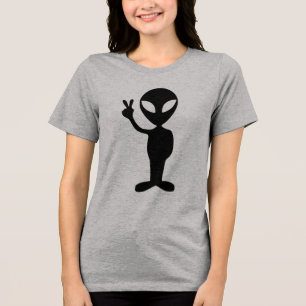 Alienígena, dando sinal de paz, camiseta