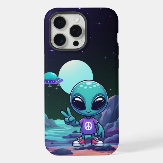 Alienígena de paz e nave espacial (Verso)