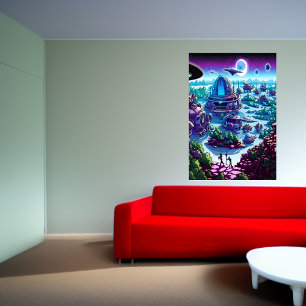 Alienígena do planeta alienígena AI Art Poster