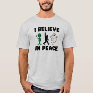 Alienígena engraçada Pé Grande e T-shirt Fantasma 