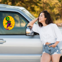 Alienígena Engraçado Skateboarder Carro Engraçado