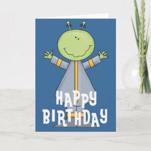 Alienígena Feliz Aniversário Cartão Saudável para 