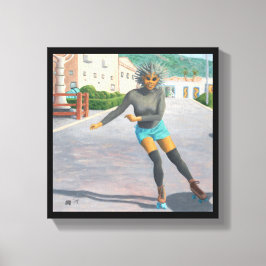 Alienígena Mulher Roller Skating Fantasy Canvas Im