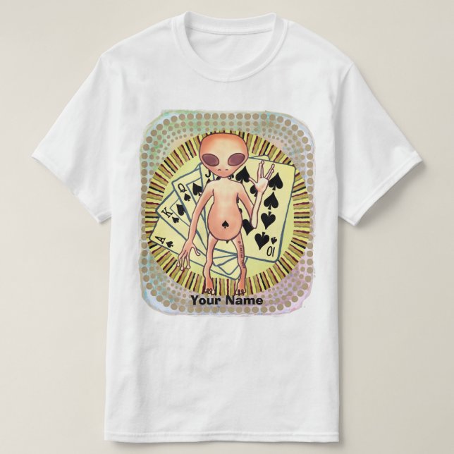 Alienígena Poker T-Shirt (Frente do Design)