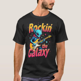 Alienígena Rock Guitar T-Shirt Rockin' a Galáxia